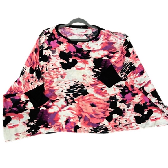 Juicy Couture Water Color Poncho oversized Beachy coastal cold shoulder top - Picture 2 of 3